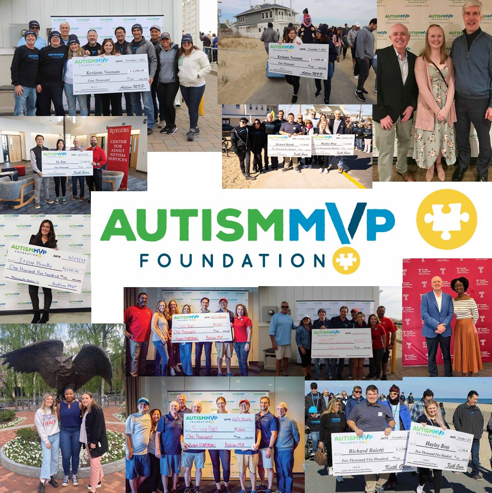 A collage of scholarship winners smiling and happy, holding signs